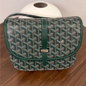 G inspired Green and White Crossbody Bag